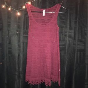 Maroon Sheer knitted tank!